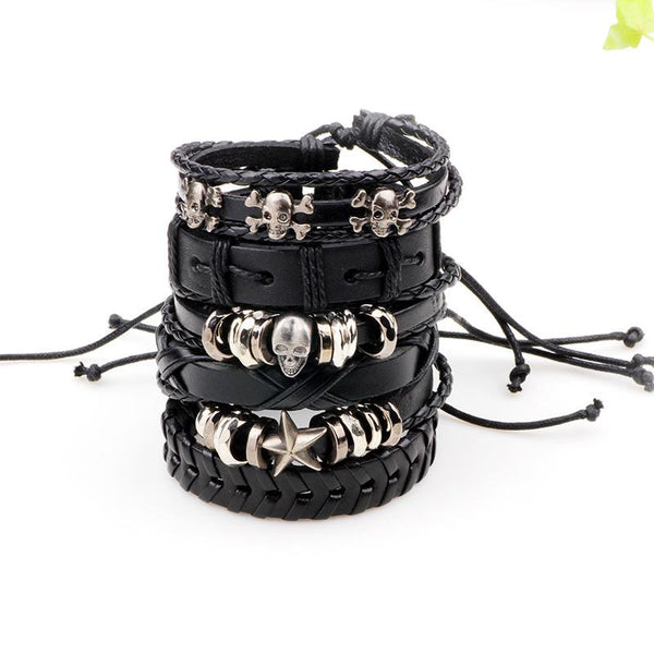 6pcs/ set Punky Bracelets and Bangles