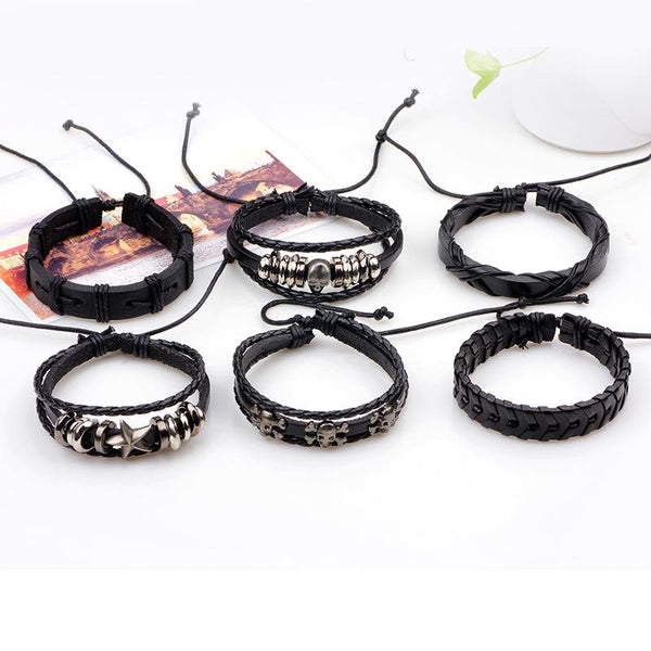 6pcs/ set Punky Bracelets and Bangles