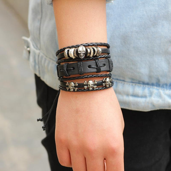 6pcs/ set Punky Bracelets and Bangles