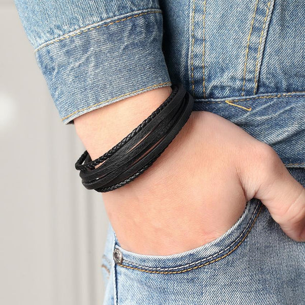 Casual Stylish Leather Chain Bracelet