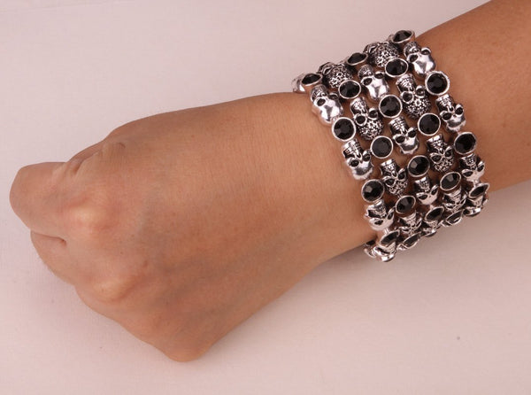 Skull Stretch Cuff Bracelet