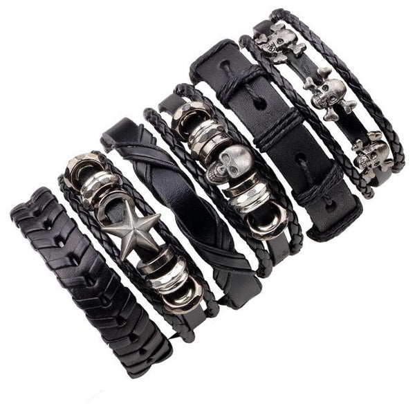 6pcs/ set Punky Bracelets and Bangles